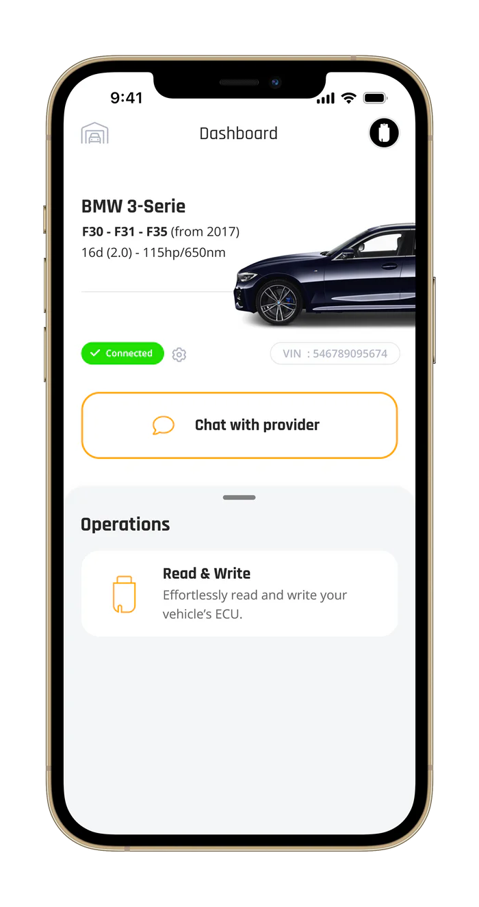 MyFlasher app dashboard screen