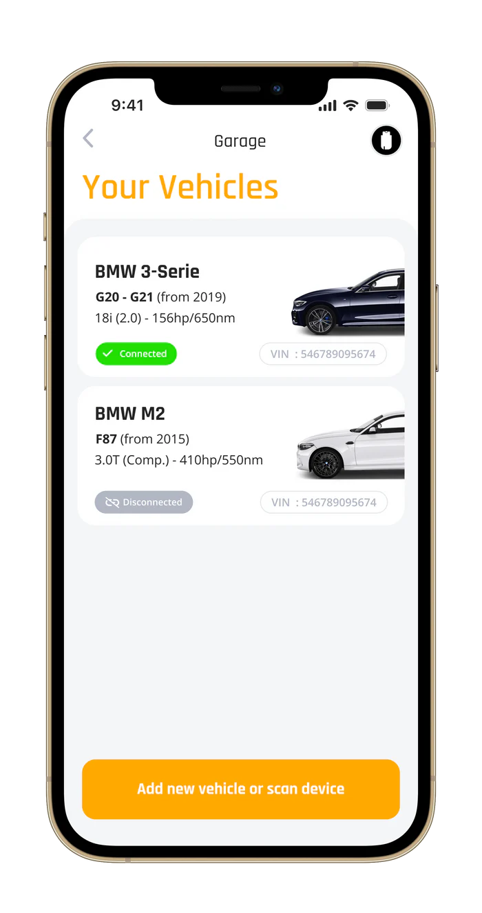 MyFlasher app garage screen